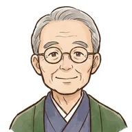 案内役の仕舞亭おさめ(安心させる顔)のイラスト
